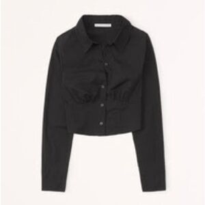 Abercrombie & Fitch - Long Sleeve Poplin Corset Shirt - M
